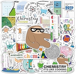 Funny Science Laboratory Stickers 50 Pack Laptop Stickers,Vinyl Waterproof Stickers for Water Bottles Skateboard Scrapbook Bike Computer,Phone,-Graffiti Stickers Pack for Teens Girls Kids Adults