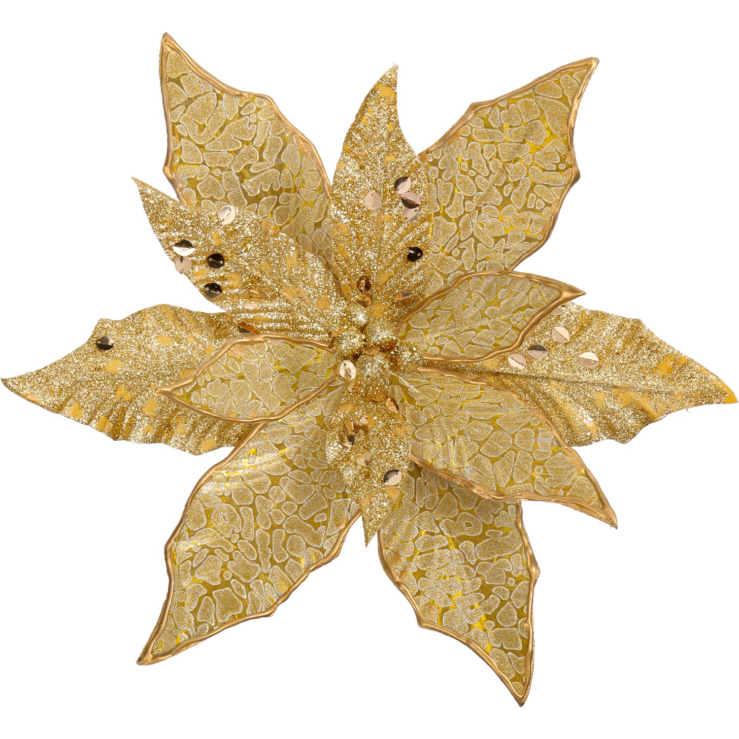 Oairse Juego de 4 Flores Artificiales de Navidad de 30 cm de Diámetro, Estrellas para Decoración de Árbol, Flores para Vacaciones, Centro de Mesa de Comedor
