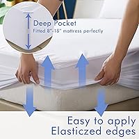 Vista 6 de DOWNCOOL Funda protectora de colchón California King, protector de colchón de bambú ultra suave y transpirable