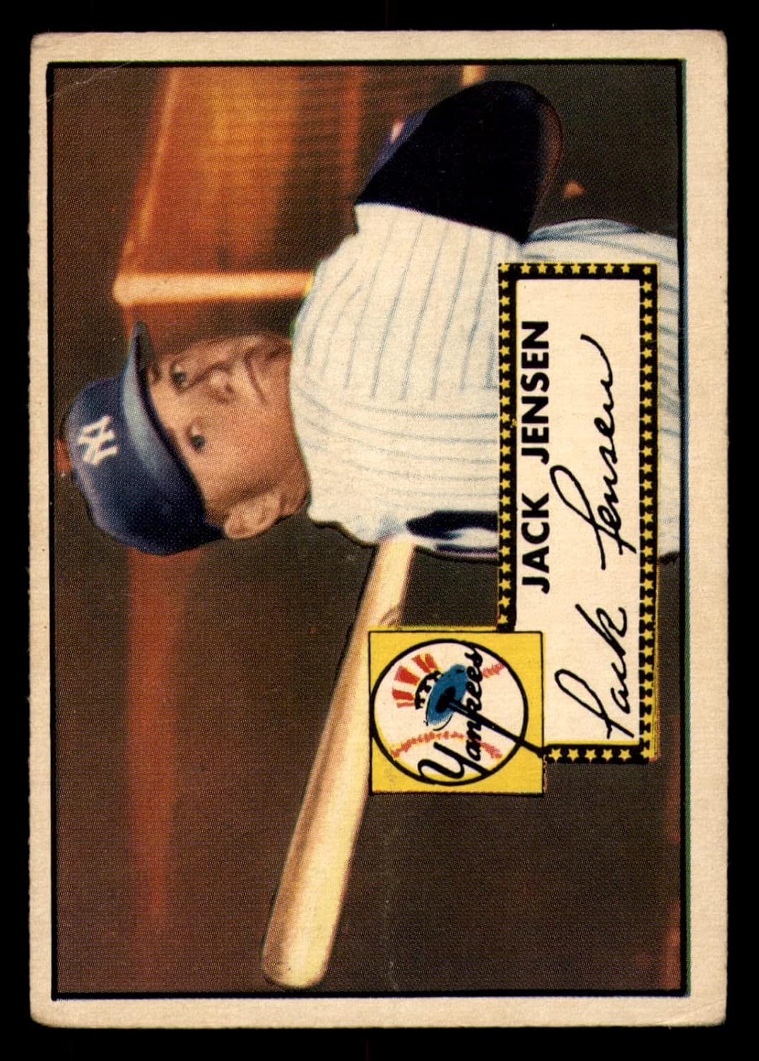 Baseball MLB 1952 Topps #122 Jackie Jensen creased Yankees