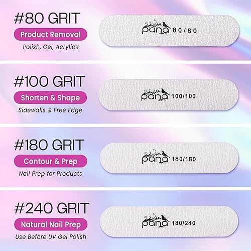 Miniatura 5 de PANA - 25 limas de uñas profesionales de doble cara tamaño mini - cebra, grano 8080 - lima de inmersión de uñas Emery Board manicura pedicura