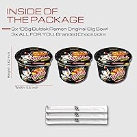 Vista 3 de Buldak Ramen - Sabor original - Big Bowl Paquete de 3 - Fideos Ramen picantes Samyang Buldak Ramen coreano picante picante pollo salteado fideos Big