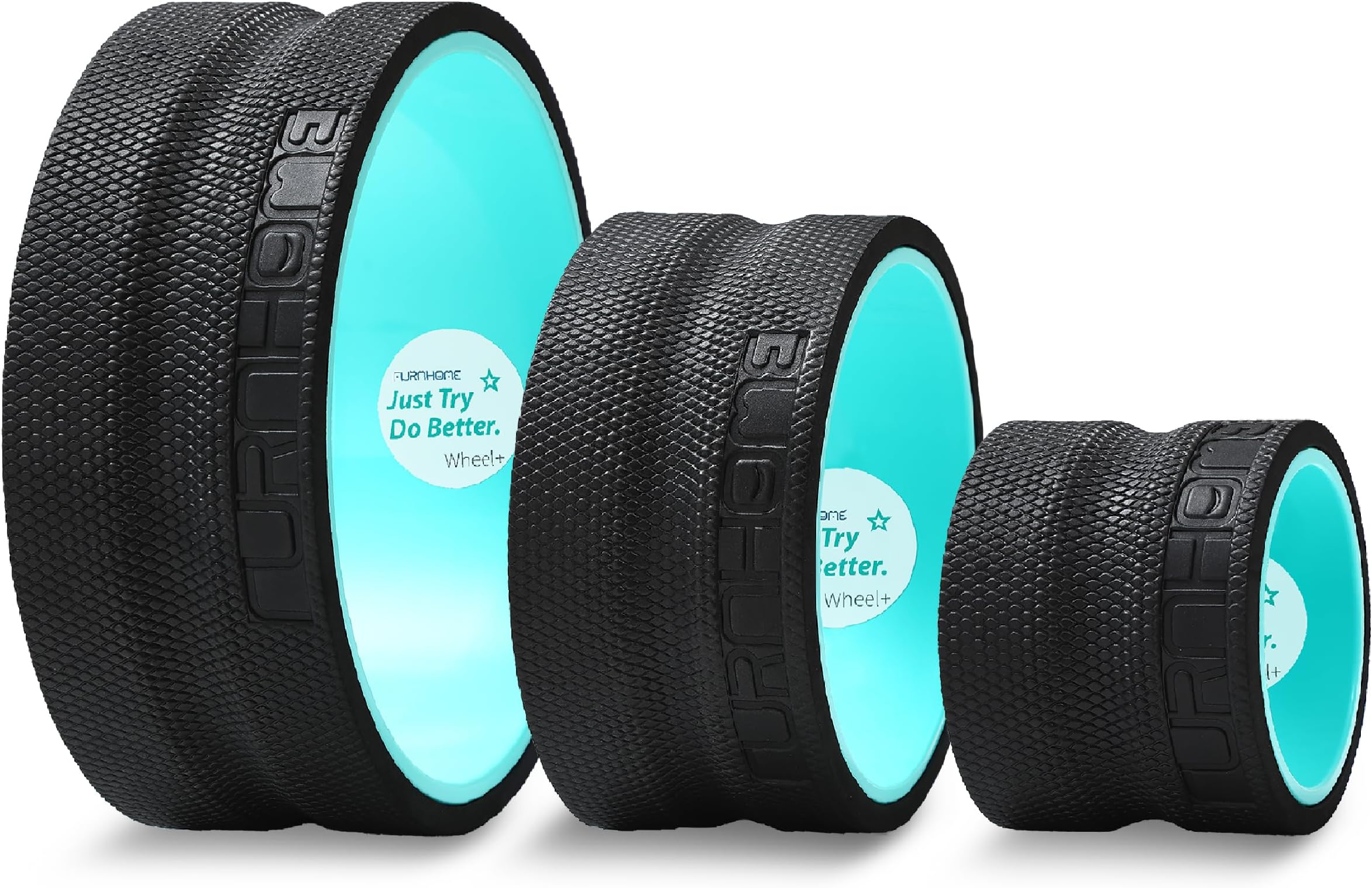 Back Roller - Back Wheel for Deep Tissue Massage,Yoga Wheel for Back Pain & Stretching- Comfy Deep Tissue Massage Roller for Back（3-Piece）