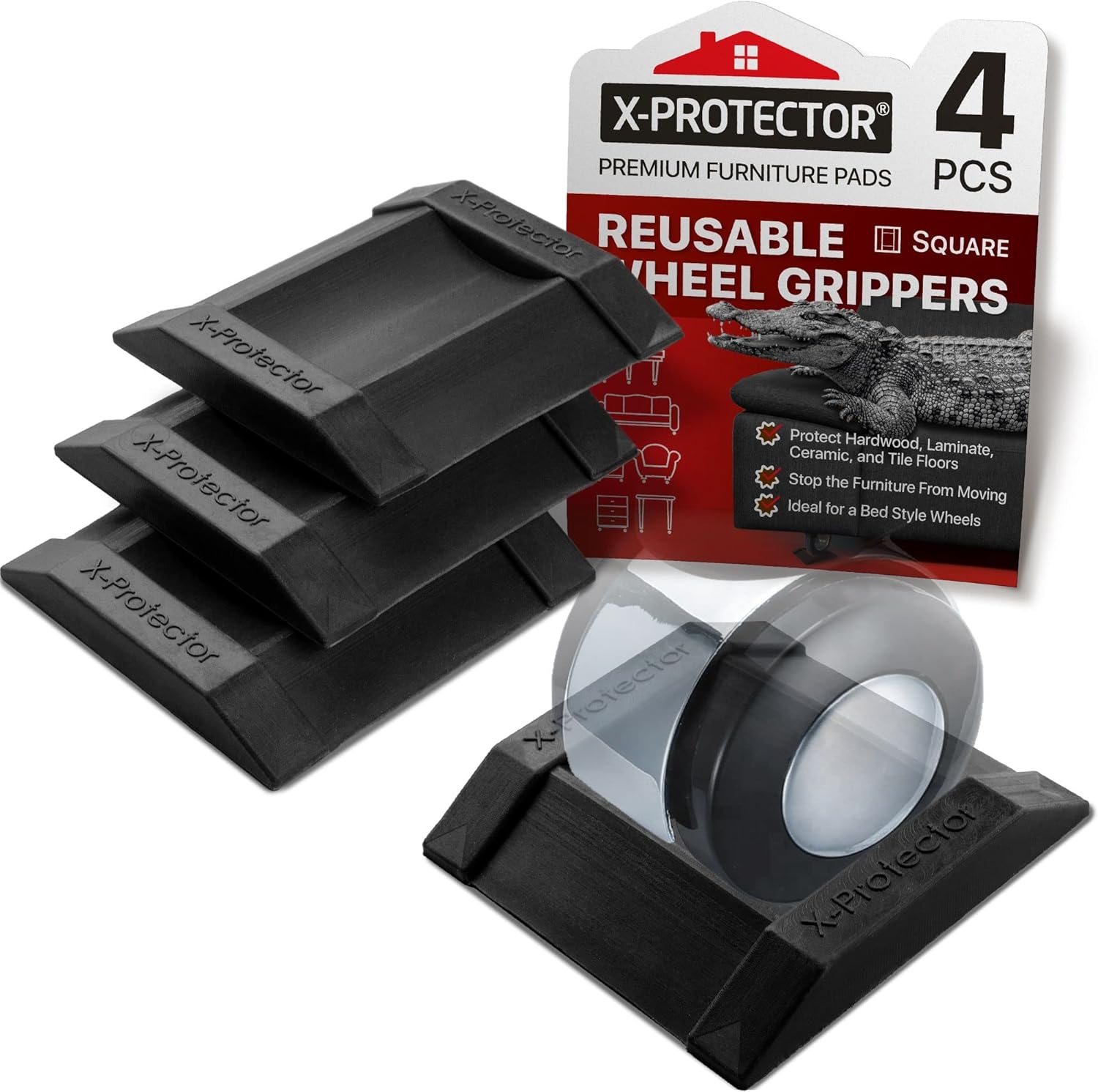 XPROTECTOR Premium Furniture Cups 4 PCS. Rubber Caster Cups Furniture