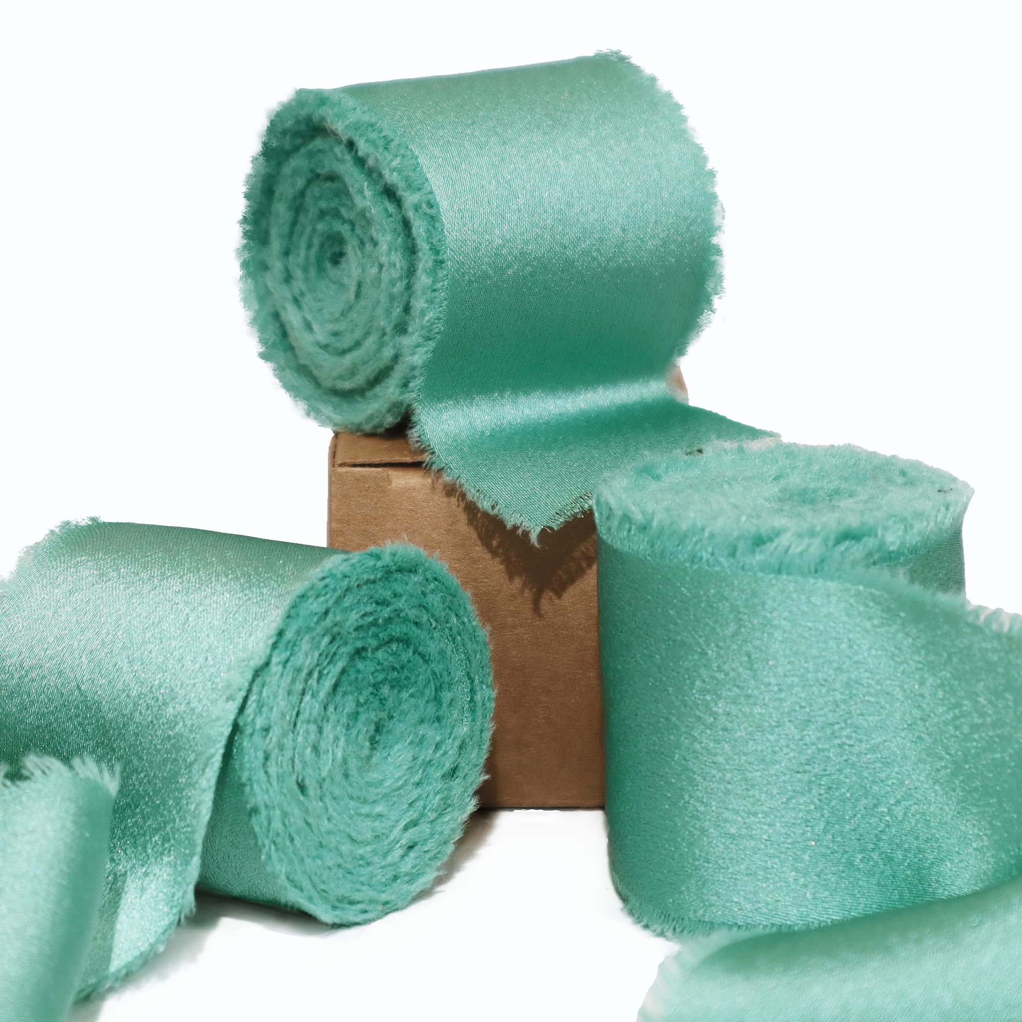 Ligtmor Silk Satin Ribbon 1-1/2 inch x 15 Yard (3.8cm x 13.5m) Handmade Frayed Ribbons for Gift Wrapping Crafts Wedding Flower Bouquet Holiday Décor