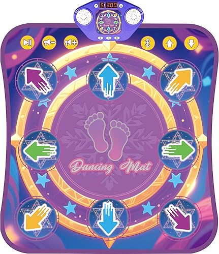 Alfombrilla electrónica de baile de 8 flechas con luz LED y Bluetooth inalámbrico, juguete de baile musical con 3 modos de juego, desarrolla la
