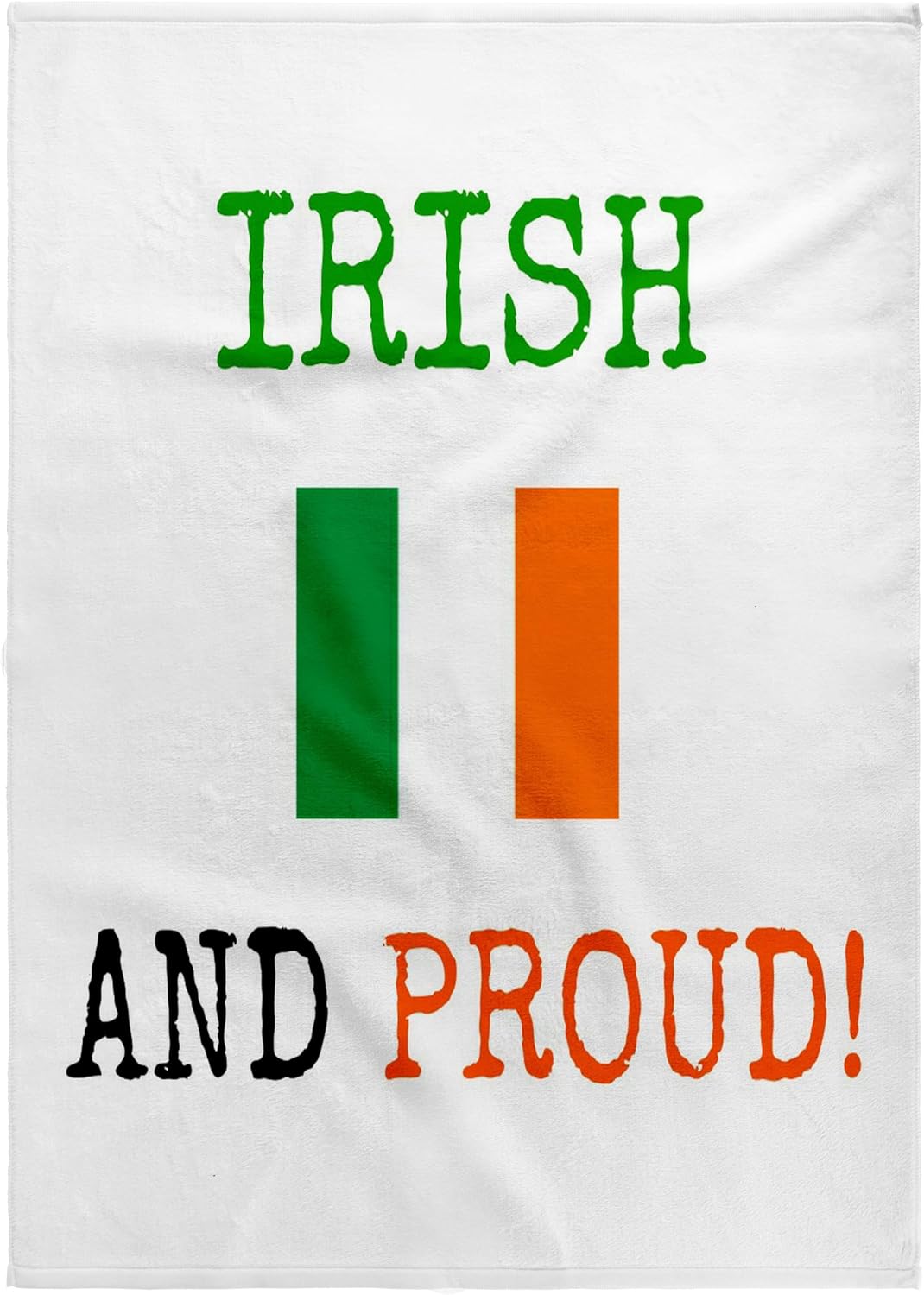 3dRose Irish and Proud, Green and Orange Letters with Picture of Ireland Flag 22x30 Bath Hand Pool Towel