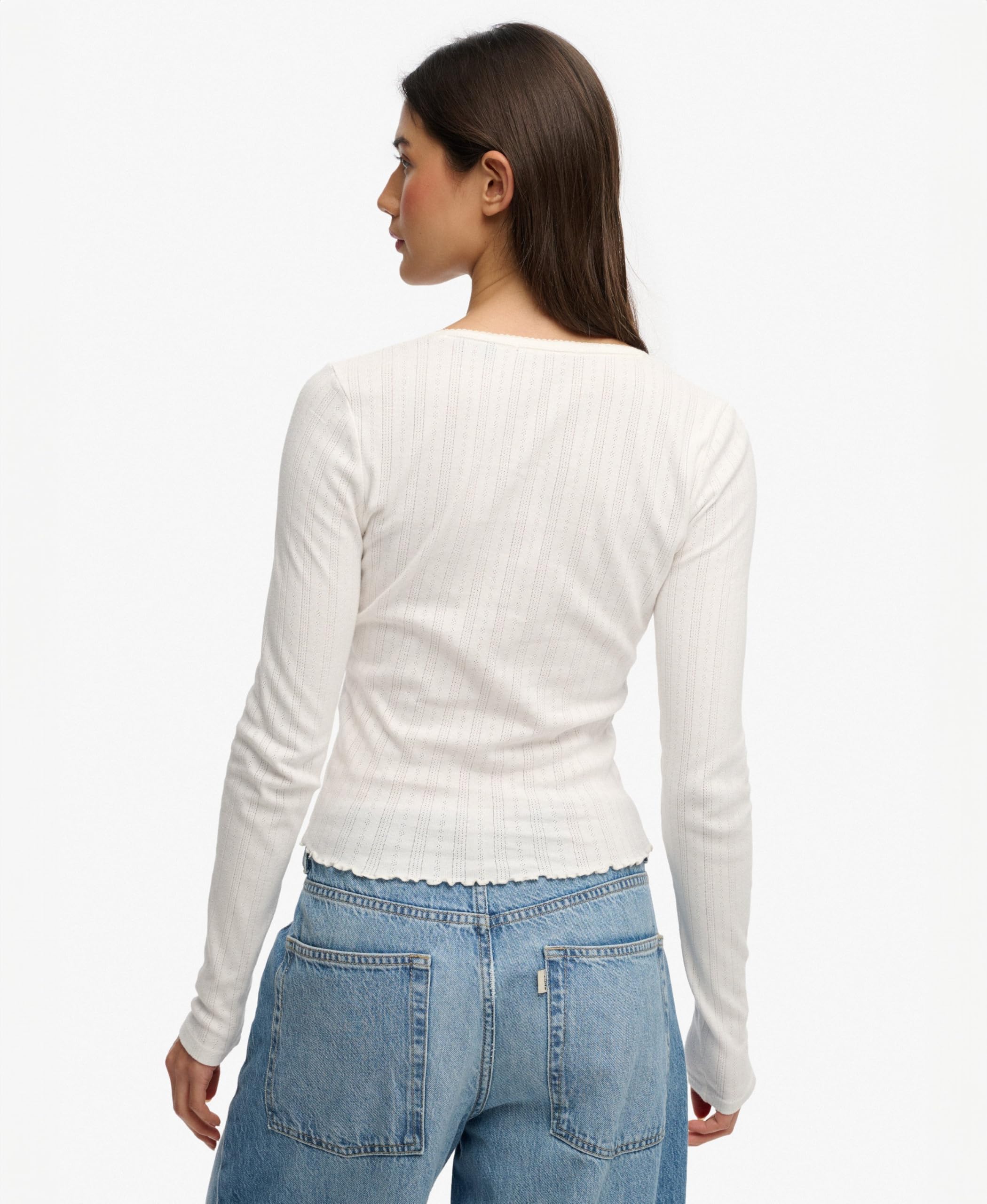 Superdry ATH Ess Pointelle Cardigan T-Shirt Donna