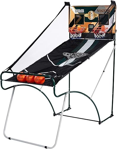 Lancaster Sports EZ Fold - Juego de arcada de baloncesto, juego de arcade de doble aro para 2 jugadores
