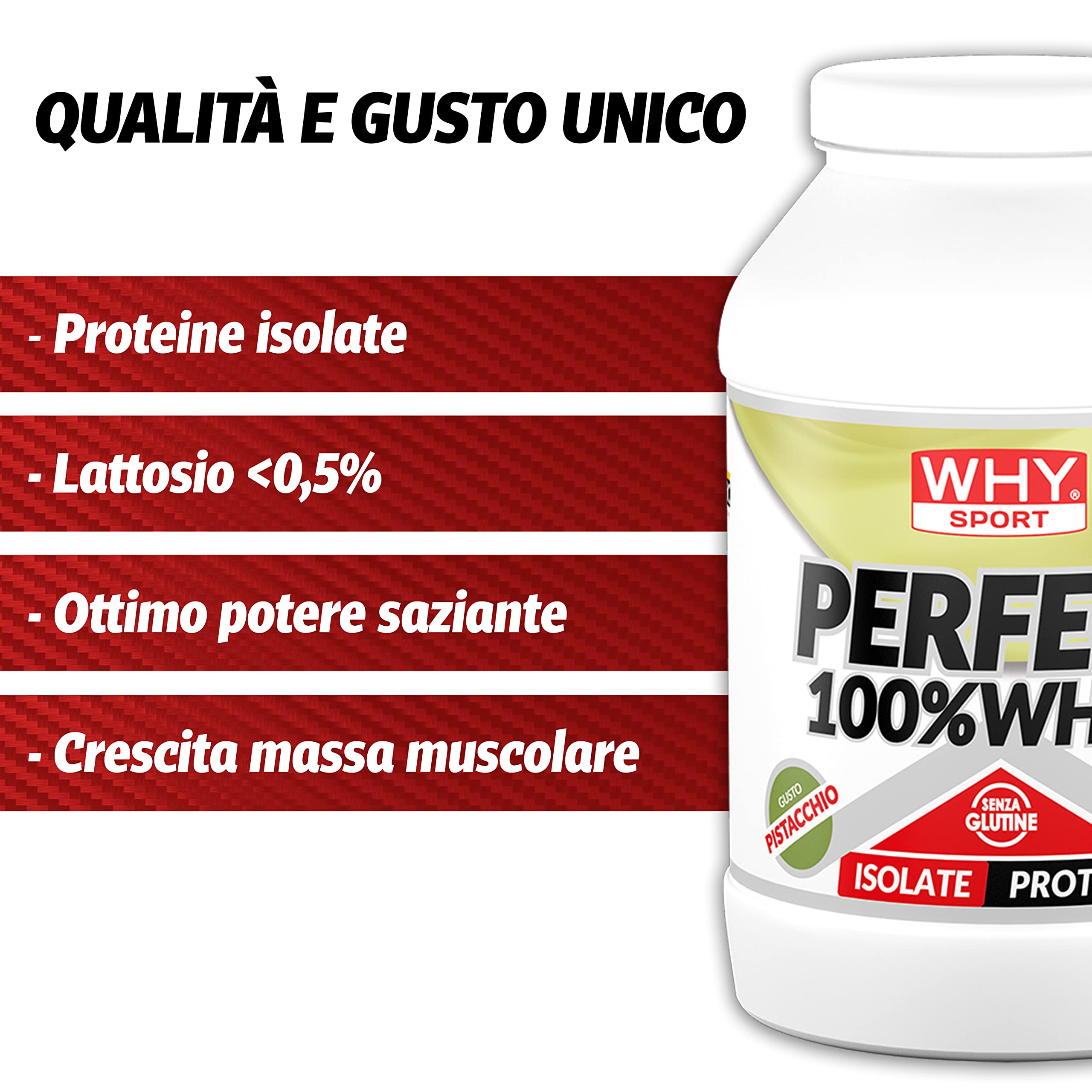 WHY SPORT PERFECT 100% WHEY - białko Whey - Izolowane białko - białko w proszku z niezbędnymi aminokwasami dla masy mięśniowej - smak pistacjowy - 900 gr