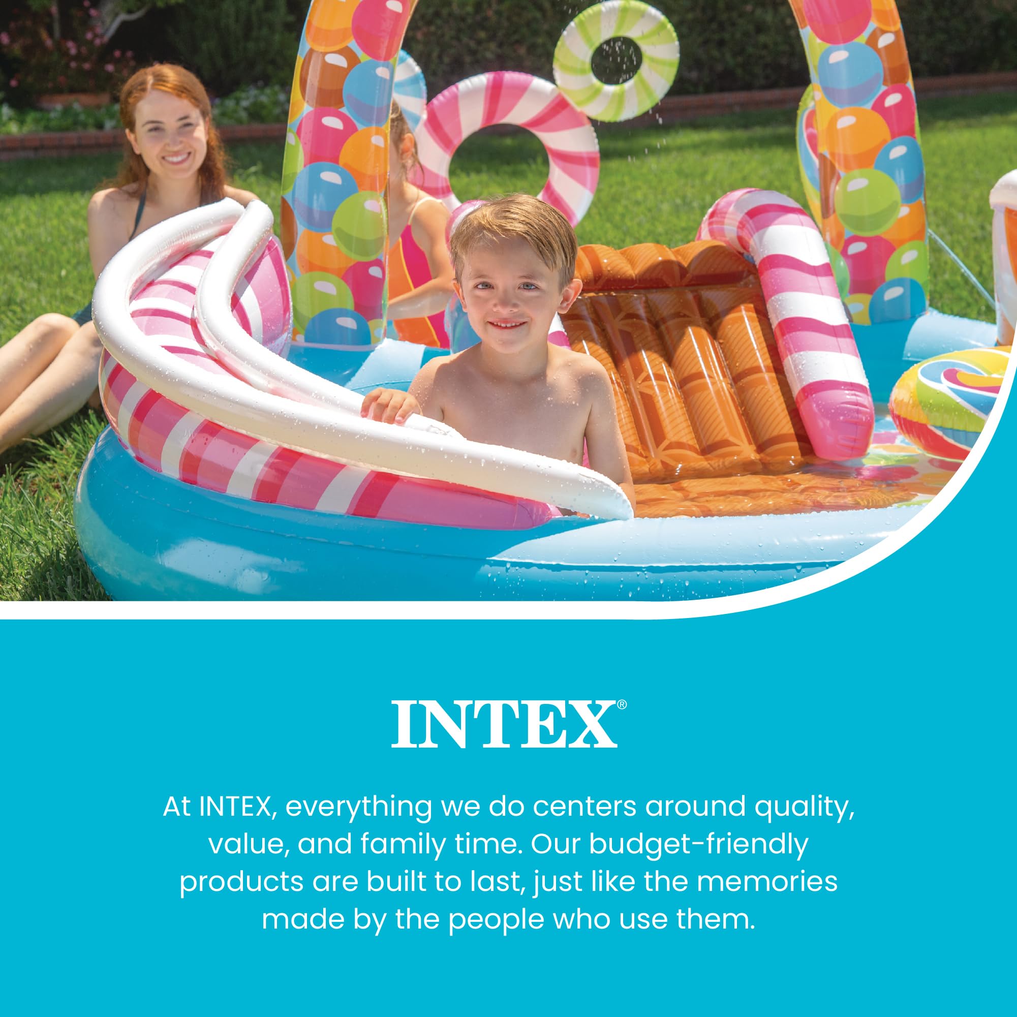 Intex Candy Zone Inflatable Play Center, 116" X 75" X 51", for Ages 2+