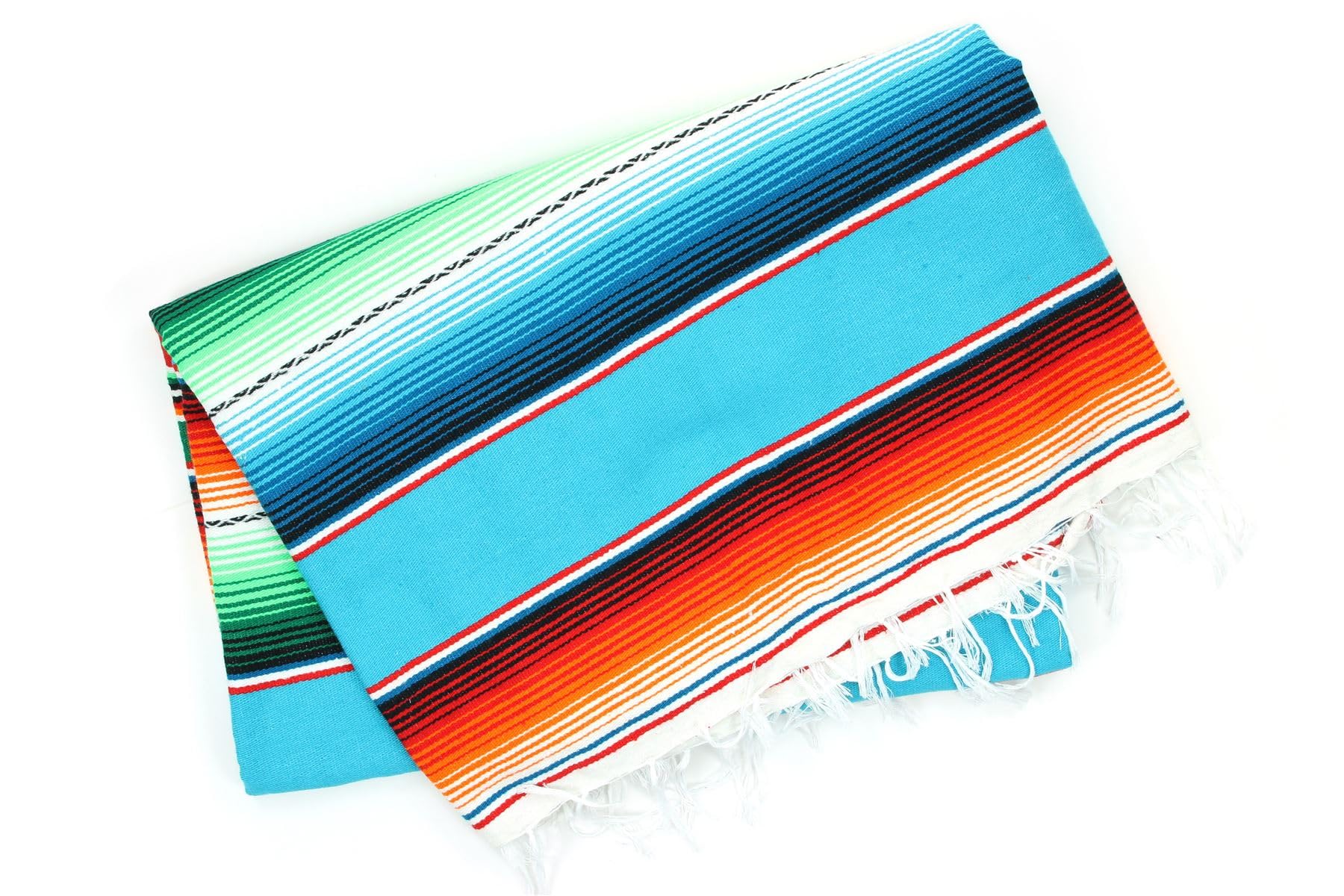 LOUDelephant Handwoven Mexican Serape Large 200cm x 147cm - Light Blue
