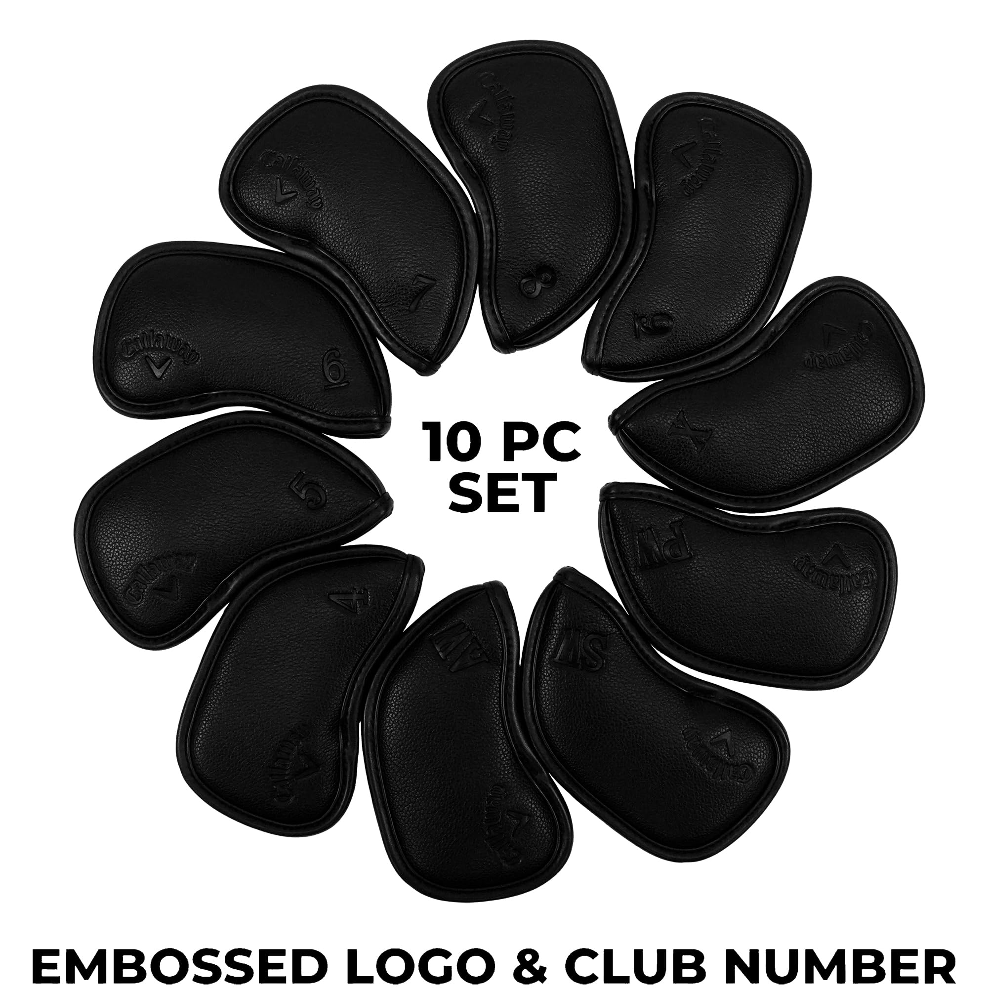 Callaway Lot de 10 Housses Couvre-Clubs magnétiques en Fer pour Golf, Noir