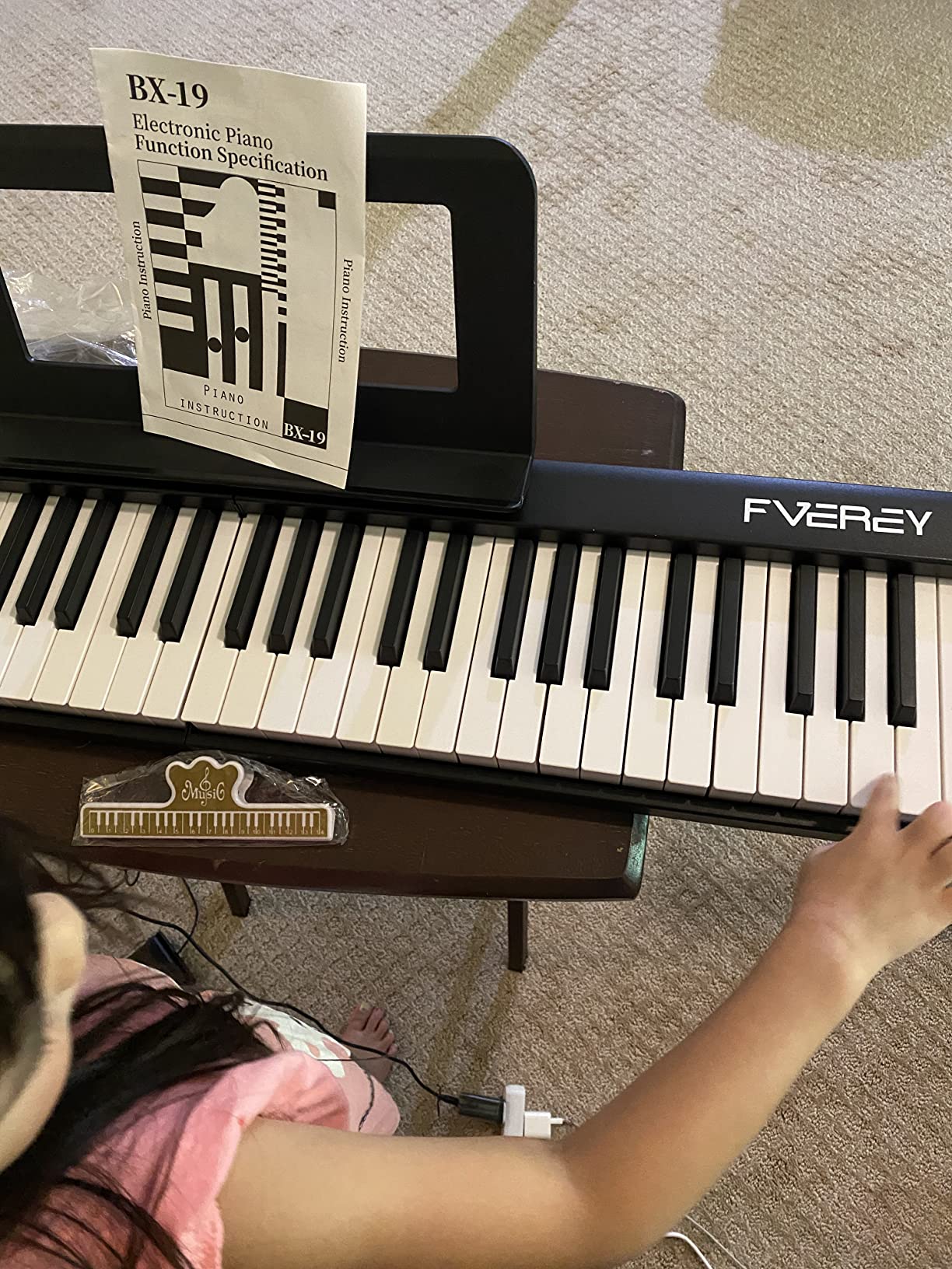 30/mo Finance FVEREY 61 Key Folding Piano Keyboard, Semi Weighted