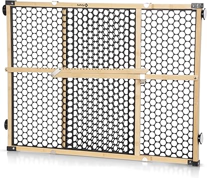 Safety 1st Bamboo Baby Gate for Doorways, No Drill Easy Install, Dog Gates, Fits 28"-42", 24" High, Bamboo and Black