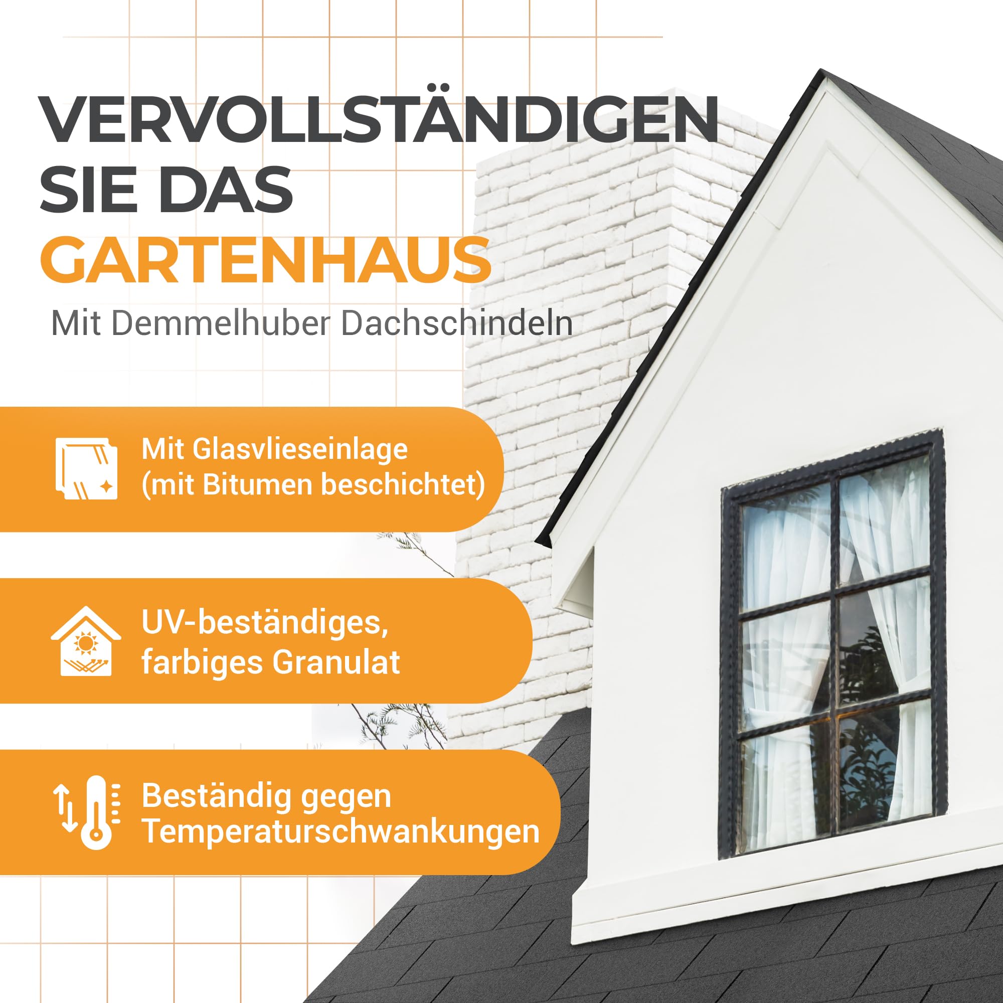 DEMMELHUBER Bitumen Dachschindeln rechteck, Rechteckschindeln | Bitumendachschindeln, wetterfest, für Gartenhaus, Carport, Bitumenschindeln, Dachpappe, Bitumen-rechteckschindeln