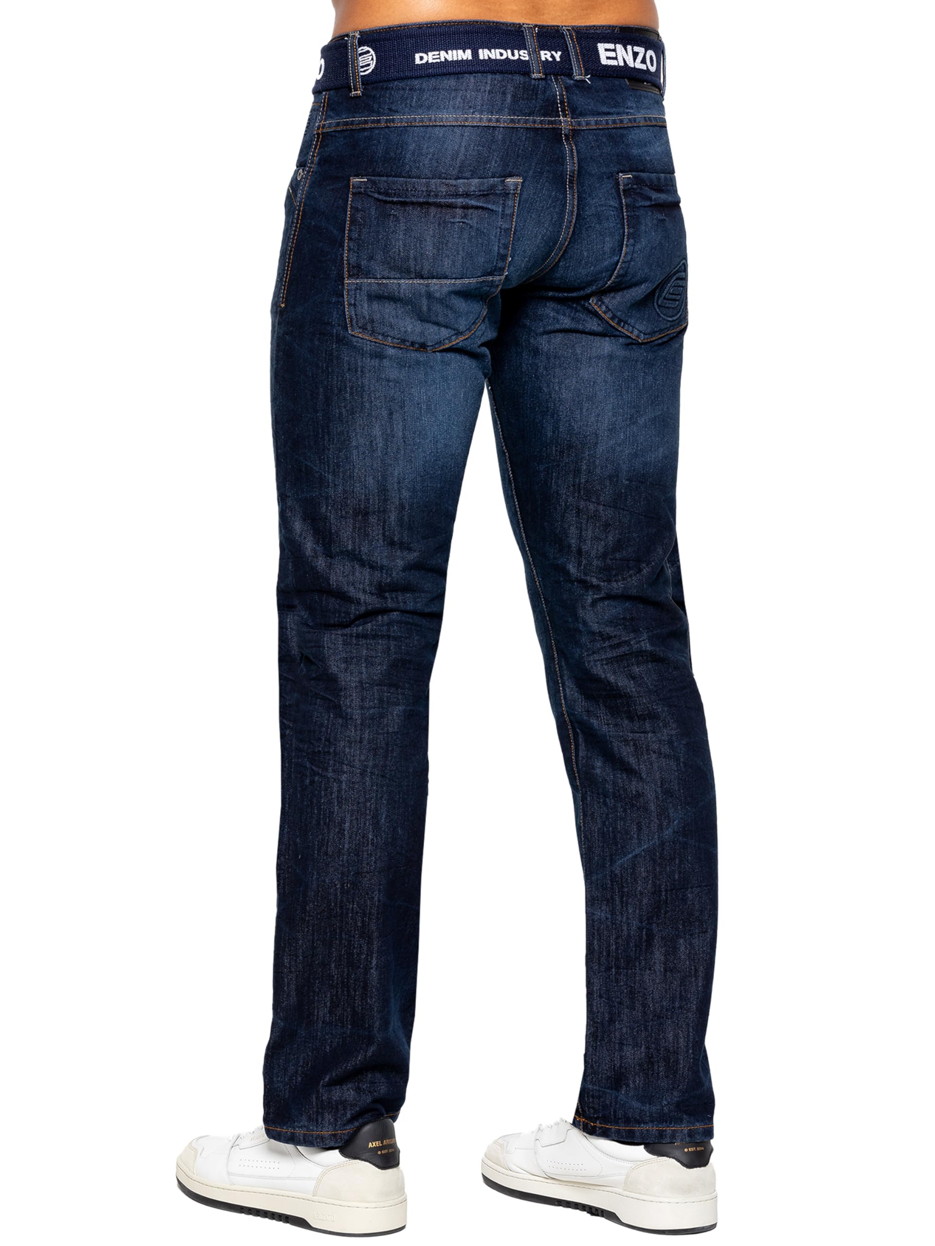 989Zé ENZO Regular Fit Pant Jeans Pantalones Vaqueros con Cinturon para Hombre