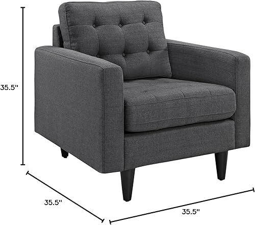 Miniatura 201 de Modway Sofá biplaza Empress en tela tapizada moderna de mediados de siglo, gris Gris,Laguna,Gris,claro,Celeste,verde azulado,Beige,Atomic Rojo