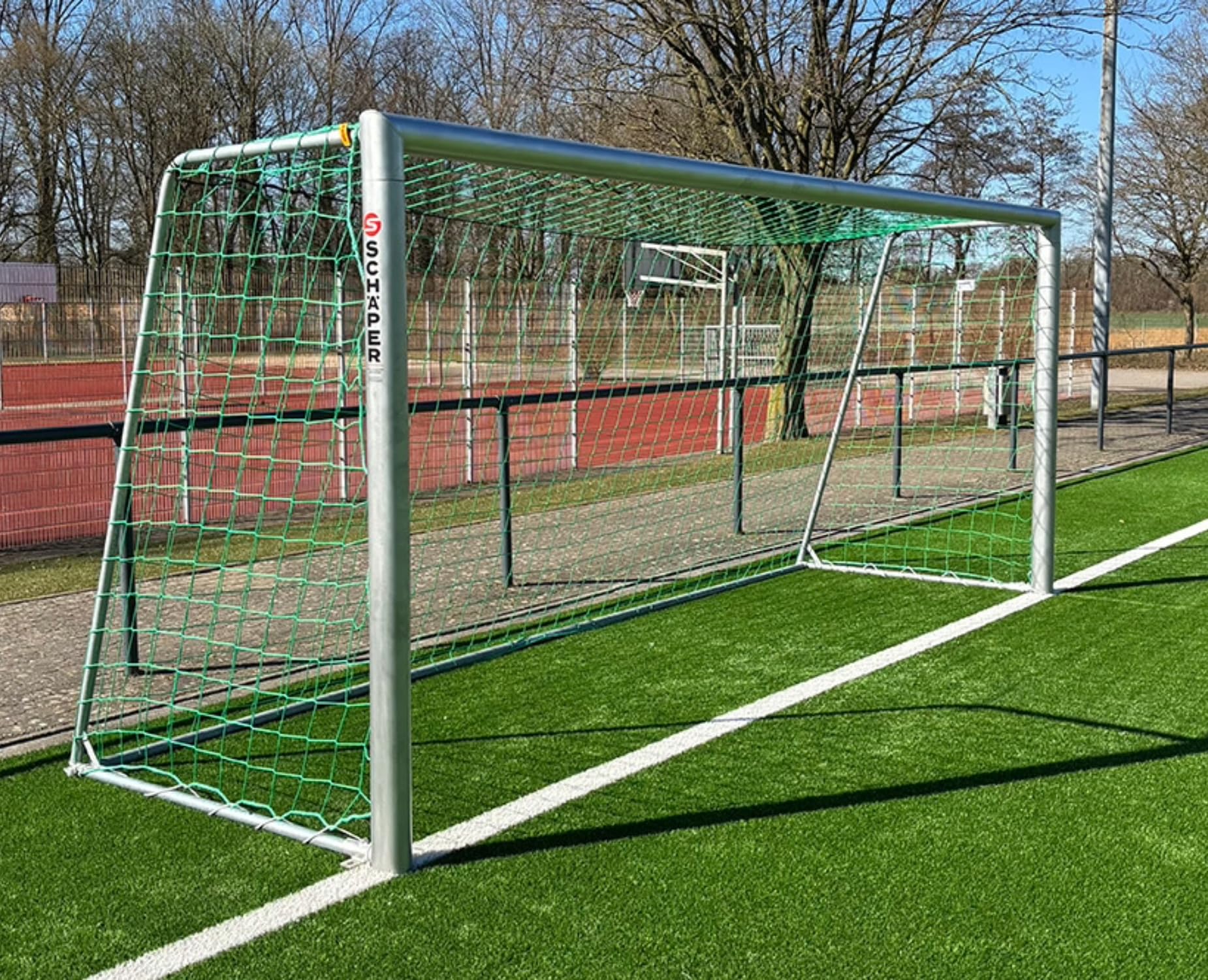Schäper Jugend Tornetz Fußballnetz 5 x 2 m - hohe Materialstärke 4 mm PP ø - viele Größen und Farben - Made in Germany