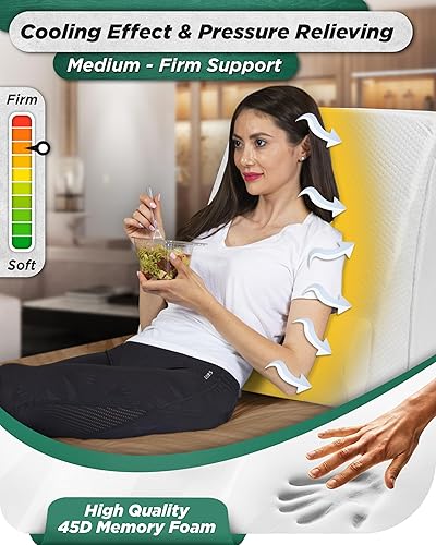 Miniatura 5 de Lunix Juego de 4 almohadas ortopédicas de cuña para dormir, ajustable para la espalda, soporte de piernas y rodillas, reflujo ácido y alivio de