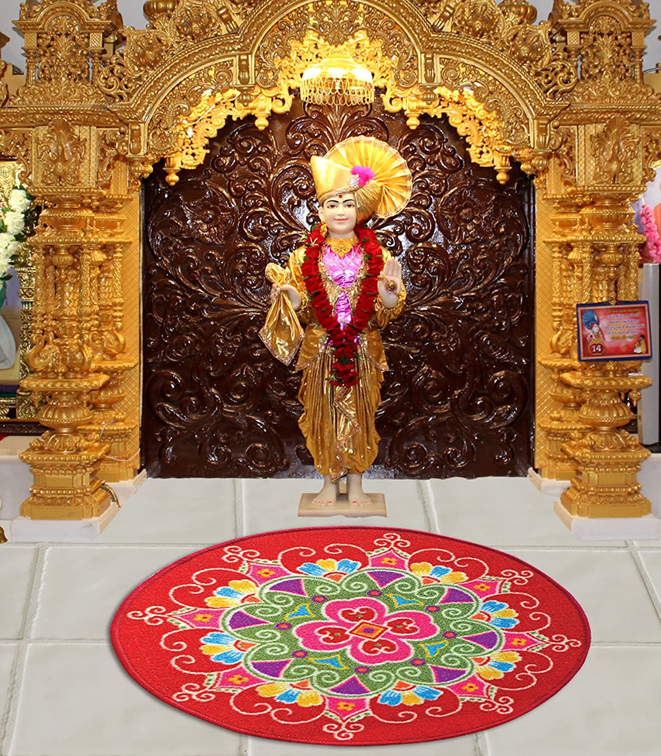 Status Contract Status Nylon Floor Round Carpet Mats Rug for Living Room, Dining Room, Kitchen, Hall (30 X 30 Inches Or 78Cm X 78Cm, Multicolor - D1)