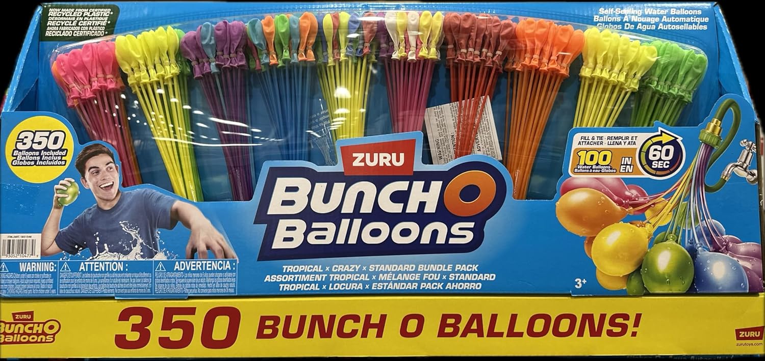 Zuru Bunch O Balloons 350 Rapid-Fill Self-Tying Recyclable Water Balloons