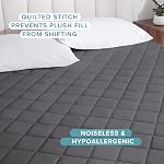 Bare Home Twin Extra Long Quilted Fitted Mattress Pad - Cooling Mattress Topper - Easily Washable - Elastic Fitted Mattress Cover - Stretch-to-Fit up to 15 Inches Deep (Twin XL, Grey)