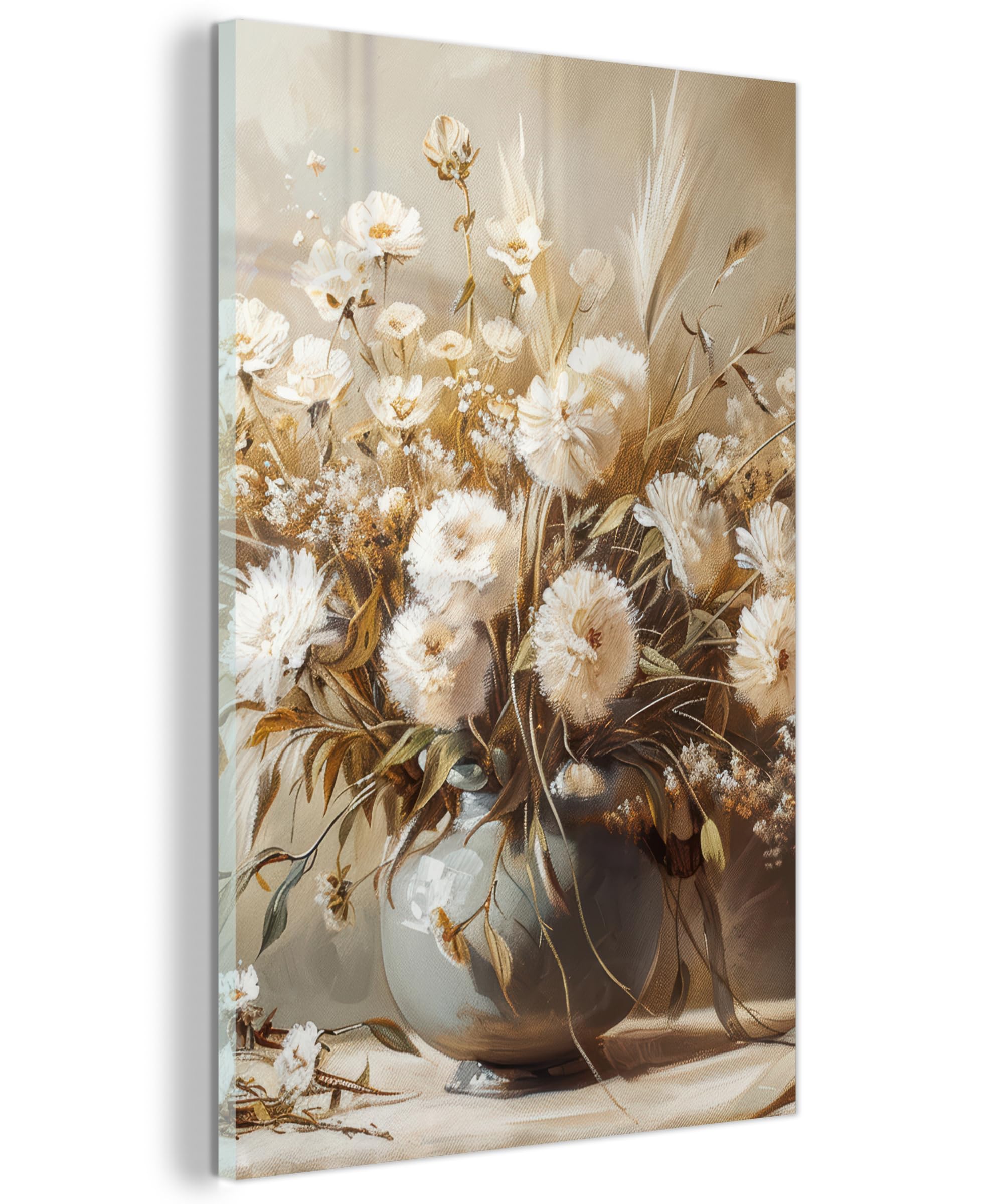 Tableau en verre grand format pour salon beige MuchoWow - 7