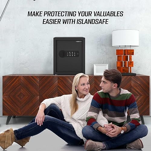 Miniatura 6 de Caja fuerte de seguridad para el hogar, caja fuerte, 1.3 unidades con teclado digital y llaves, caja fuerte para dinero en efectivo, hogar,