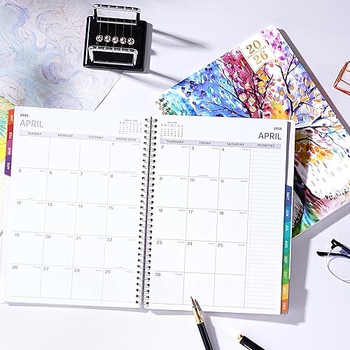 Miniatura 7 de Agenda diaria 2025-2026 - Libro de citas 2025-2026, 9 x 11 pulgadas, planificador por hora de julio de 2025 a junio de 2026 con pestañas interiores