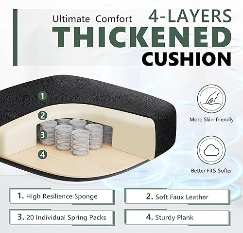 Miniatura 6 de BestEra Silla de oficina ejecutiva ergonómica de cuero, silla ancha de oficina en casa con brazo abatible ajustable, silla de escritorio para