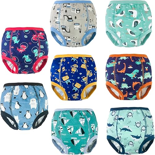 8 paquetes de ropa interior reutilizable para entrenamiento de orinal y ropa interior de entrenamiento absorbente fuerte para niños 6t