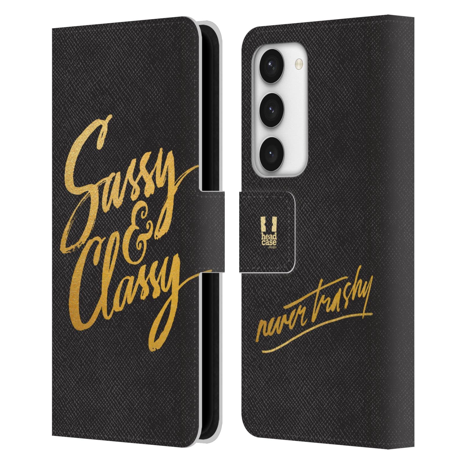 Housse cuir Samsung Galaxy S23 5G Head Case Designs dorée - 7