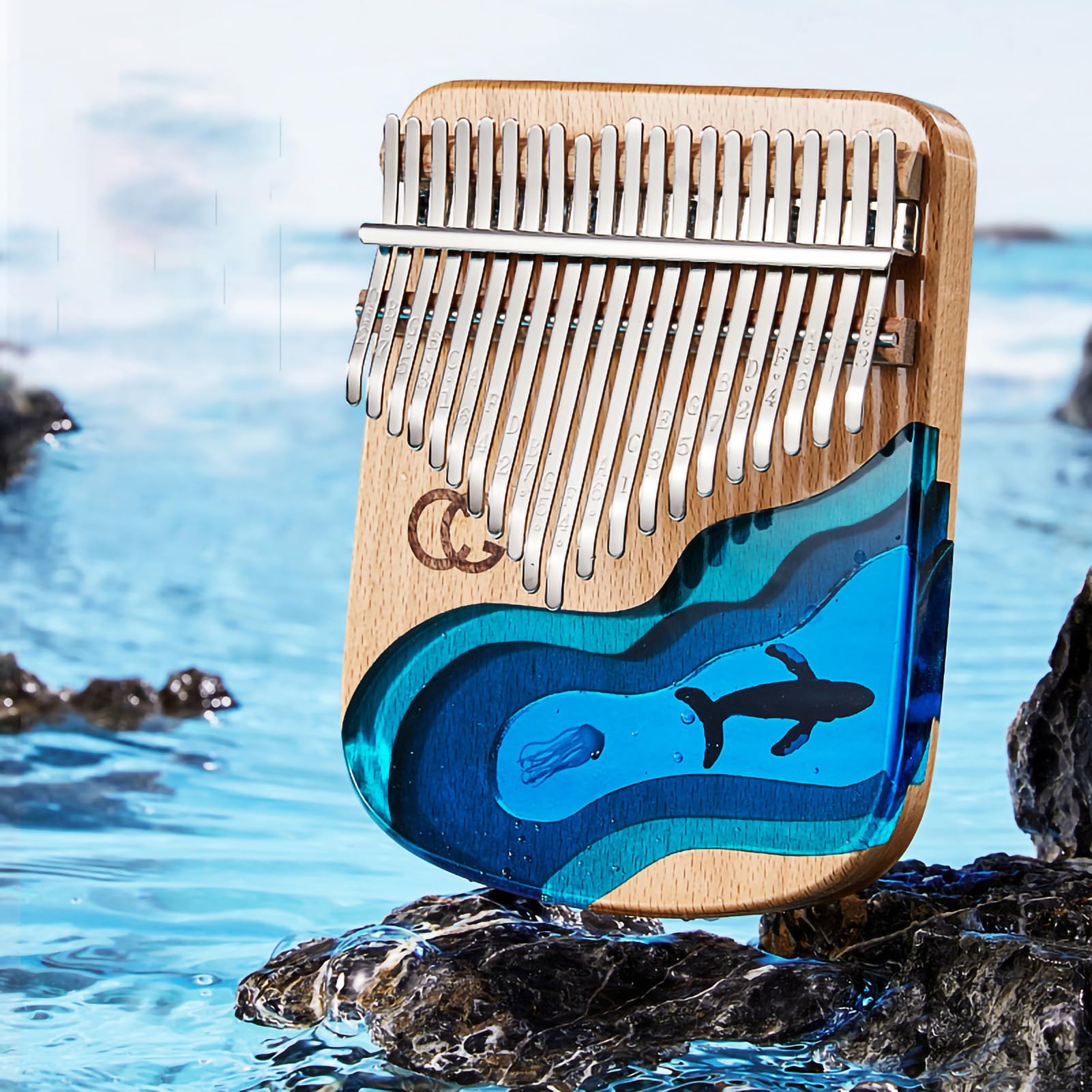 Piano De Pulgar, Piano De Pulgar Portátil, Múltiples Tonos, Mini Kalimba De Resina, Instrumento Musical Arrancado Con Los Dedos Para Niños, Adultos, Regalos Musicales De Navidad(17 ballena tonal)