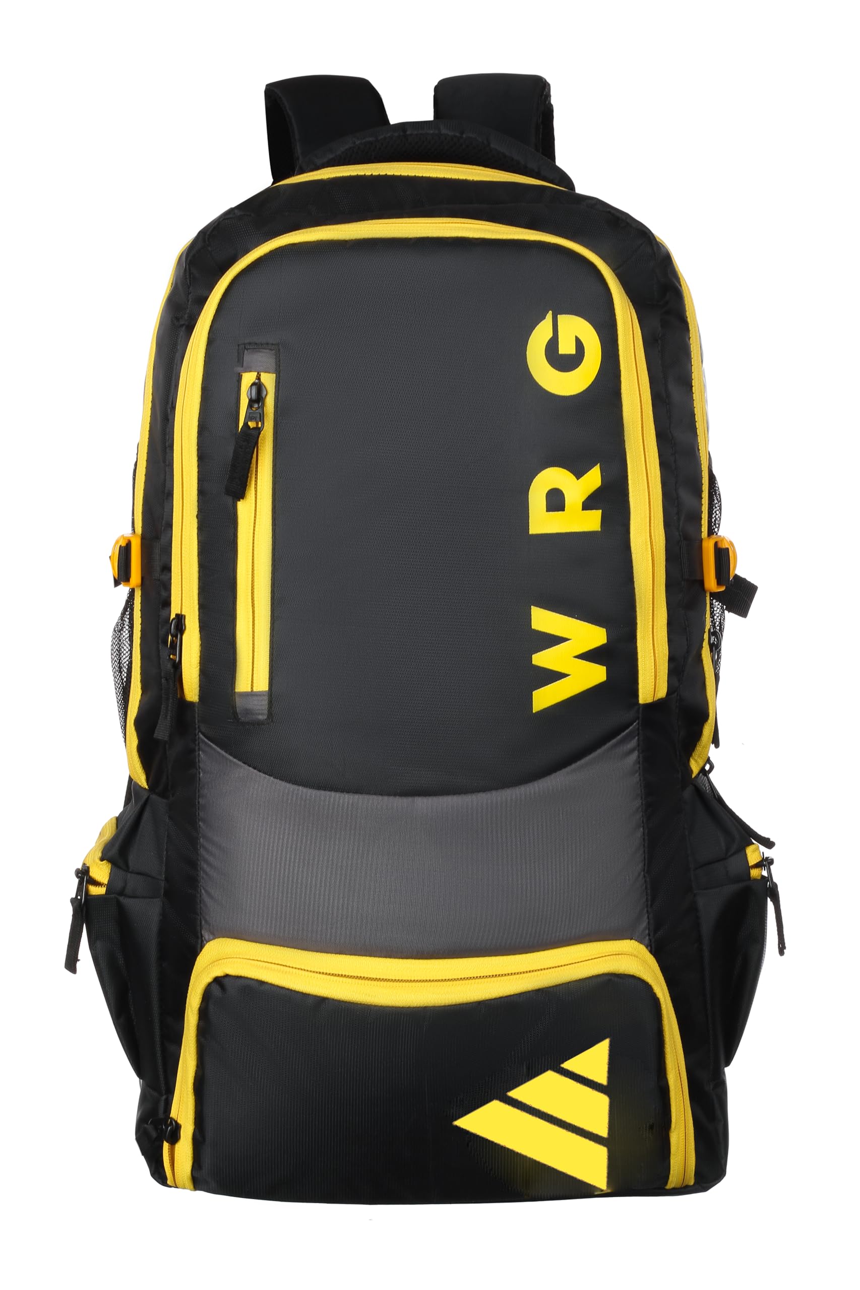 65 LTR Rucksack Travel Backpack for Trekking, Hiking with Shoe Compartment, Black and Yellow