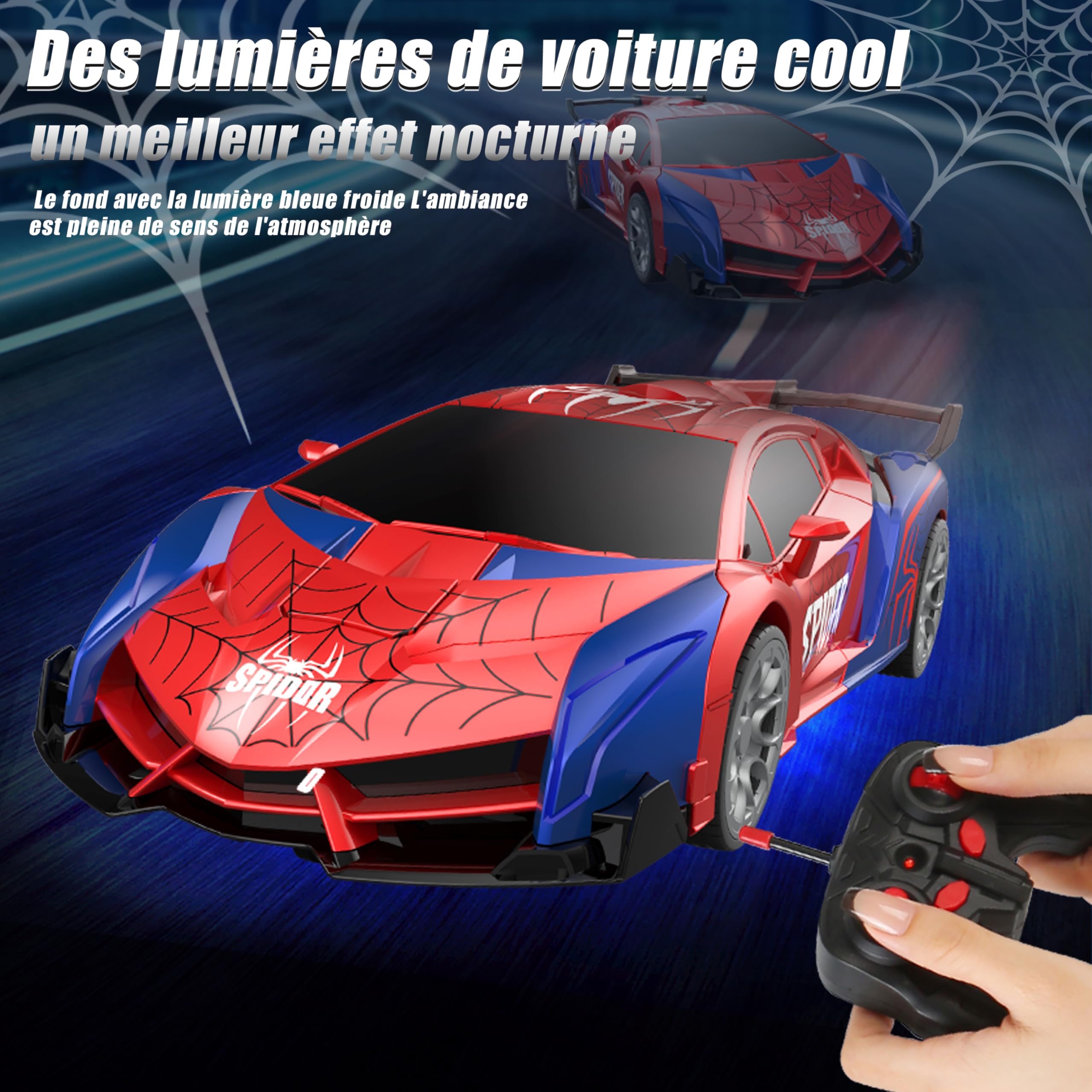 Herefun Transformateur de voiture télécommandée, jouet pour garçons et filles à partir de 8 ans, robot télécommandé, jouet RC avec câble de charge, robot transformateur 2 en 1, pour enfants cadeaux