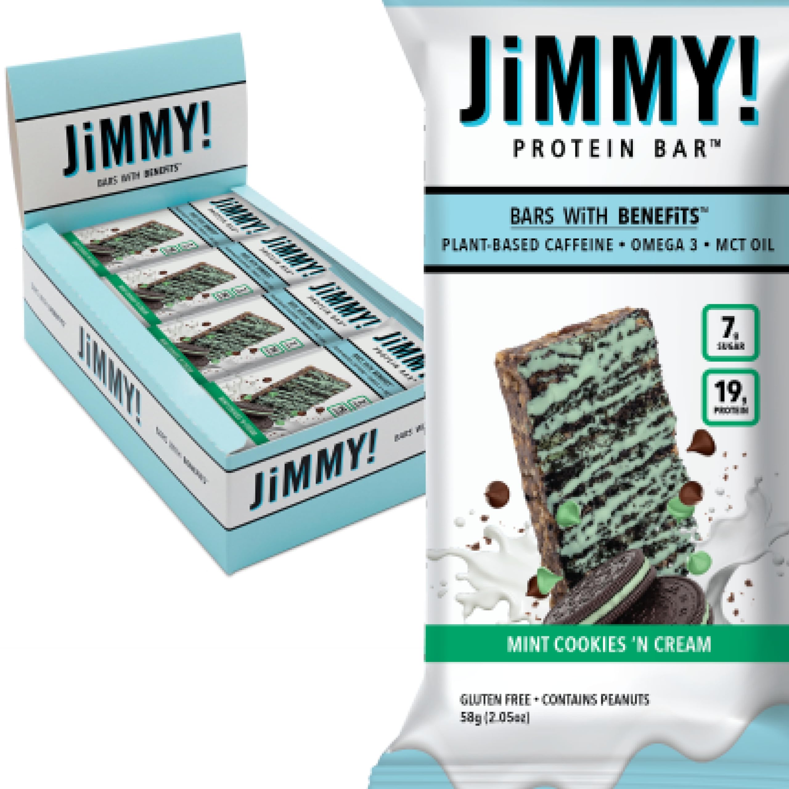 JiMMYBAR! - Eye Of The Tiger Caramel Chocolate Peanut Protein Bars - 25g Protein Bar - 6g Low Sugar - 12 Count - 60g Health Bars - Functional Snack with Real Peanuts & Hand-Drizzled Chocolate — Amazon image 12