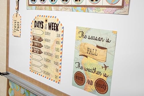 Miniatura 5 de Teacher Created Resources Travel The Map - Juego de tablones de anuncios con calendario (TCR8567)