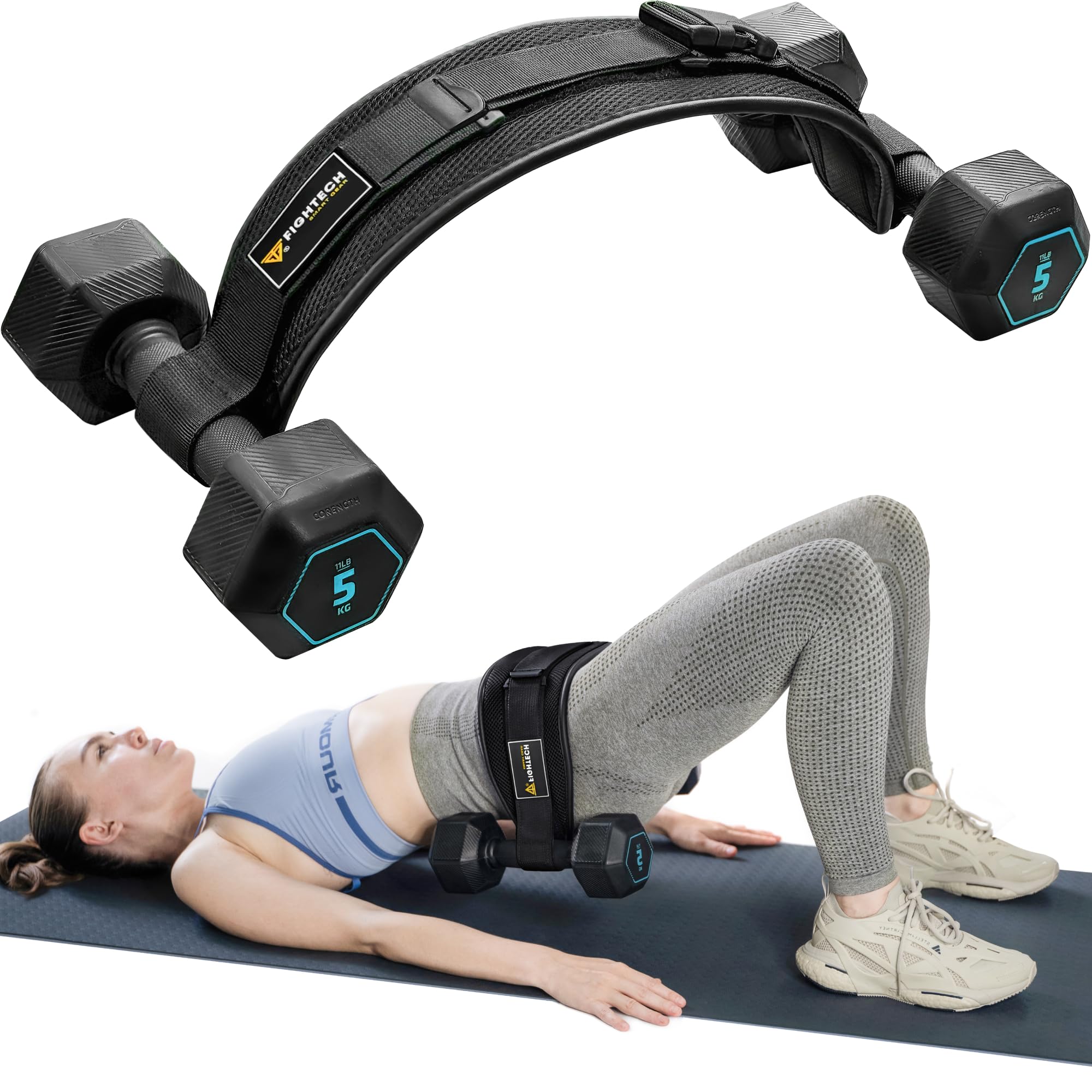 Exercise Hip Thrust Belt with Slip-Resistant Padding - Easy to Use with Dumbbells, Kettlebells, or Plates - Protects Your Hips for Gym, Home Workouts,