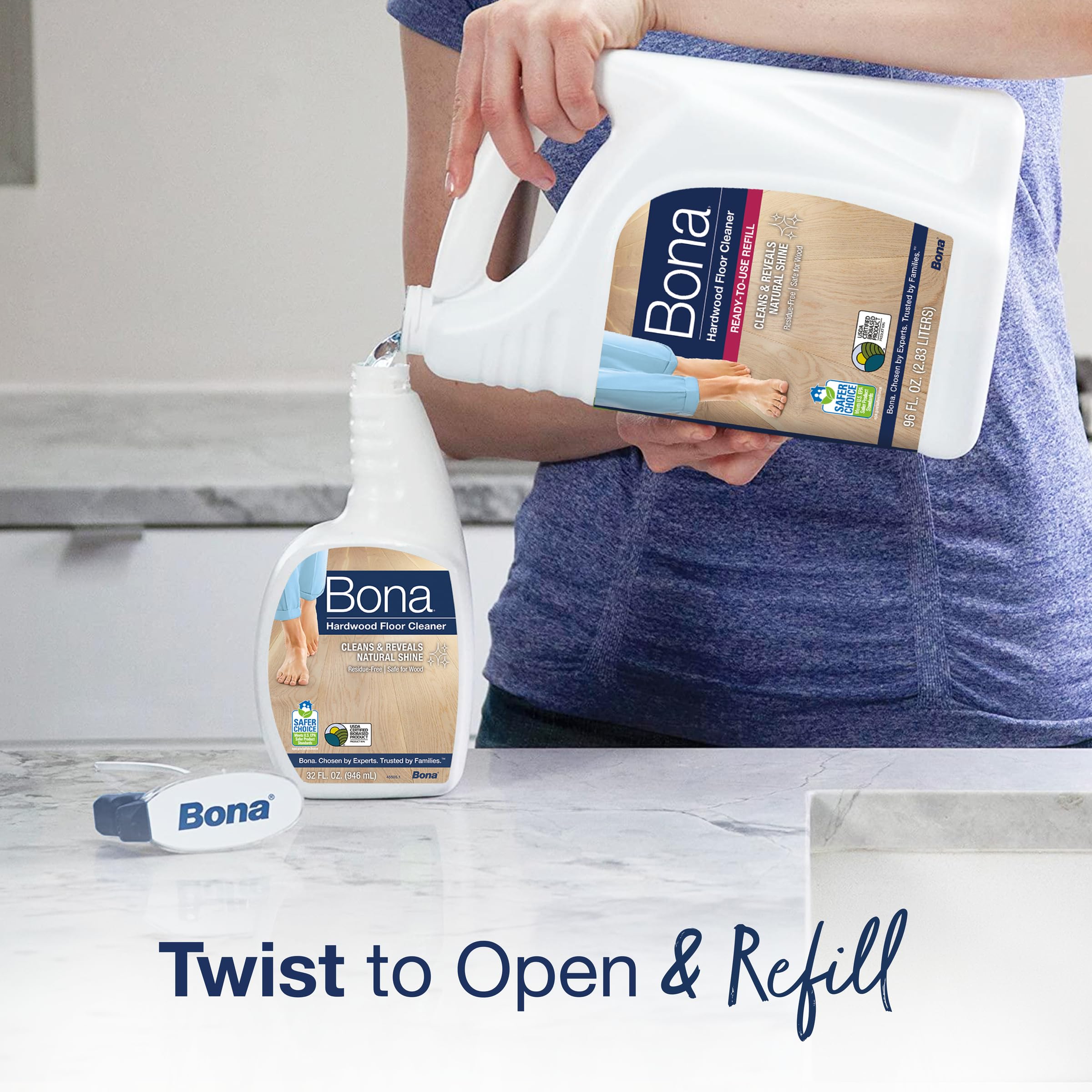 Bona Hardwood Floor Cleaner Spray - 32 fl oz - Residue-Free Floor Cleaning Solut - product photo