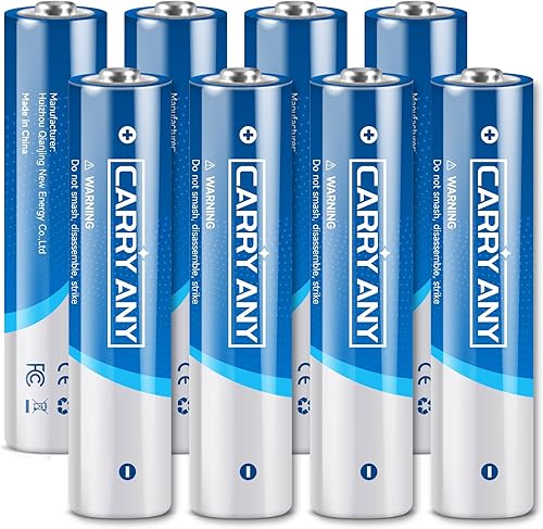 Vista 12 de Baterías recargables AAA de litio, paquete de 8 con cargador – 1.5 V 1200 mWh de alta capacidad recargables AAA baterías AAA de iones de litio