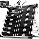 Solar Panel Kit 20W 12V, Solar Battery Trickle Charger Maintainer, Waterproof Solar Panel + Upgrade Charge Controller + Adjustable Mount Bracket for Boat RV Motorcycle Marine