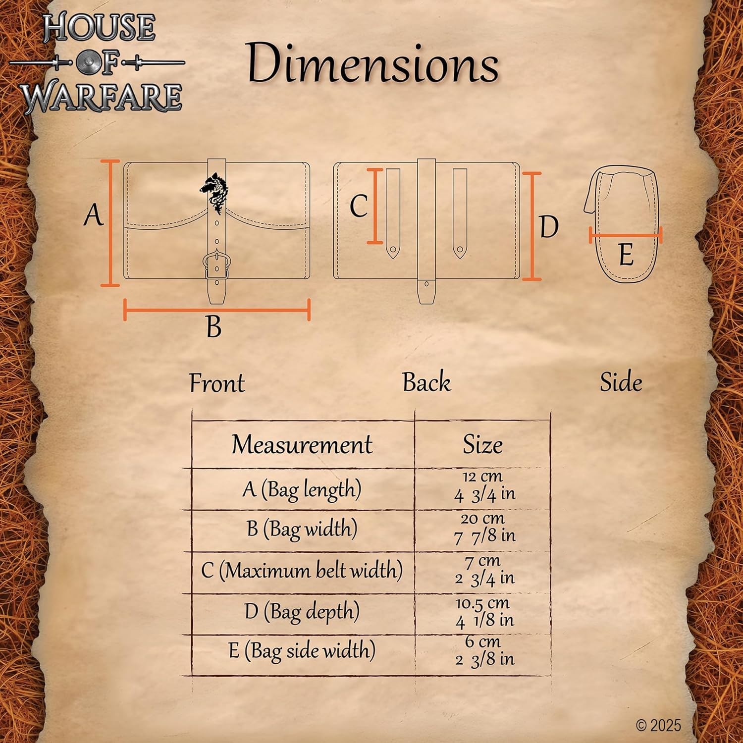 Full Grain Leather Belt Bag for Men & Women | Handmade Medieval LARP Pouch with Buckle for Cosplay & Renaissance Fair (Adventurer Wolf Bag) - Image 3