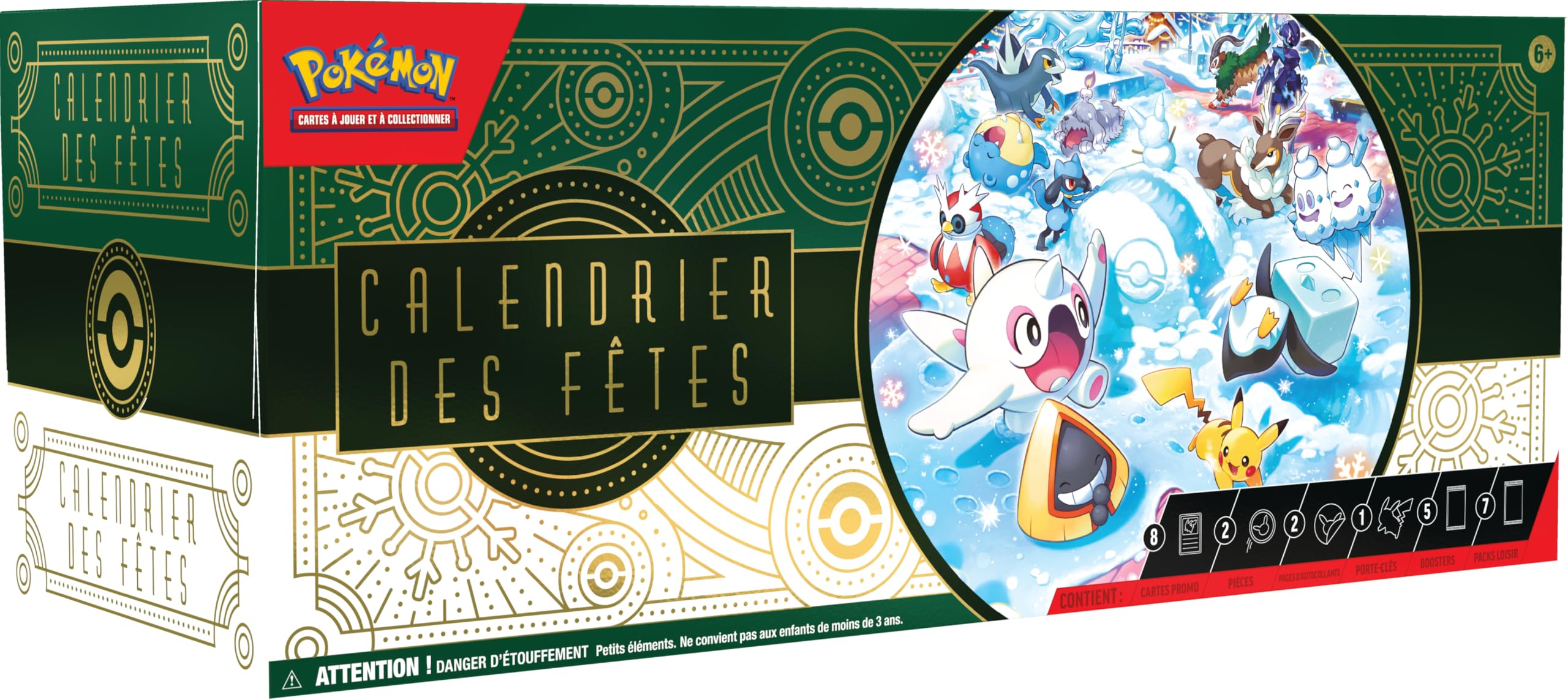 Pokémon TCG: Weihnachtskalender (8 glänzende Promokarten, 5 Booster und mehr)