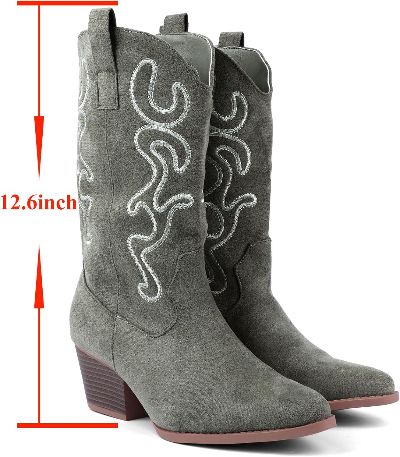 Bandkos Cowboy Boots for Women Cowgirl Mid Calf Western Embroidered... - Picture 44 of 70