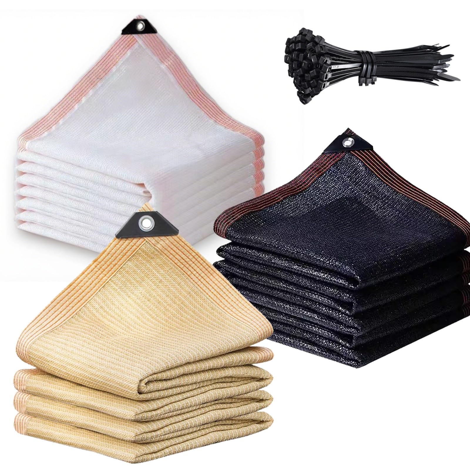 Voile ombrage respirante 6 broches blanche haute densité 6x15m