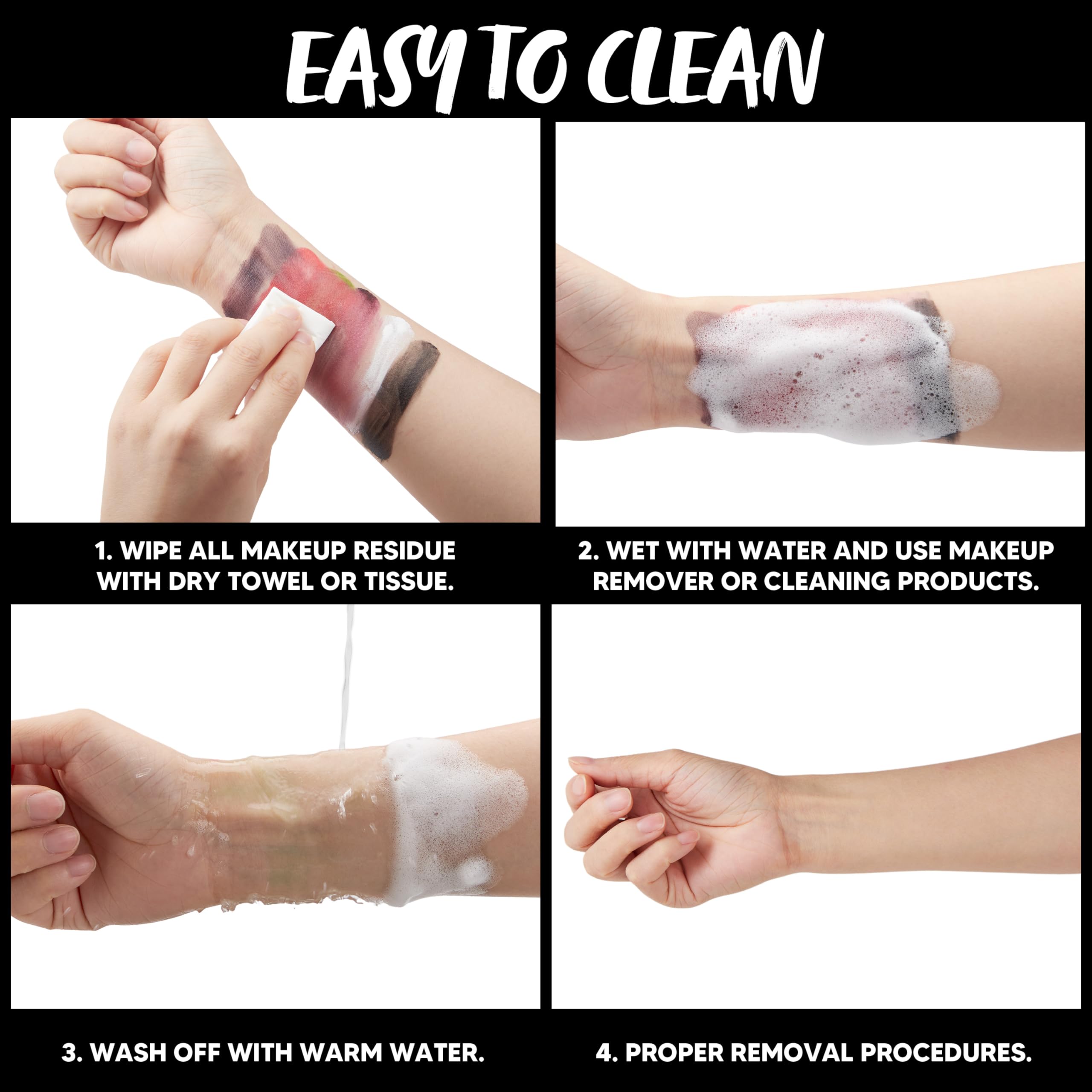 Juego de 6 piezas de maquillaje de Halloween, paleta de maquillaje de 6 colores, cera de cicatrices con herramienta de espátula, spray de sangre, esponjas de punteado, disfraz 6