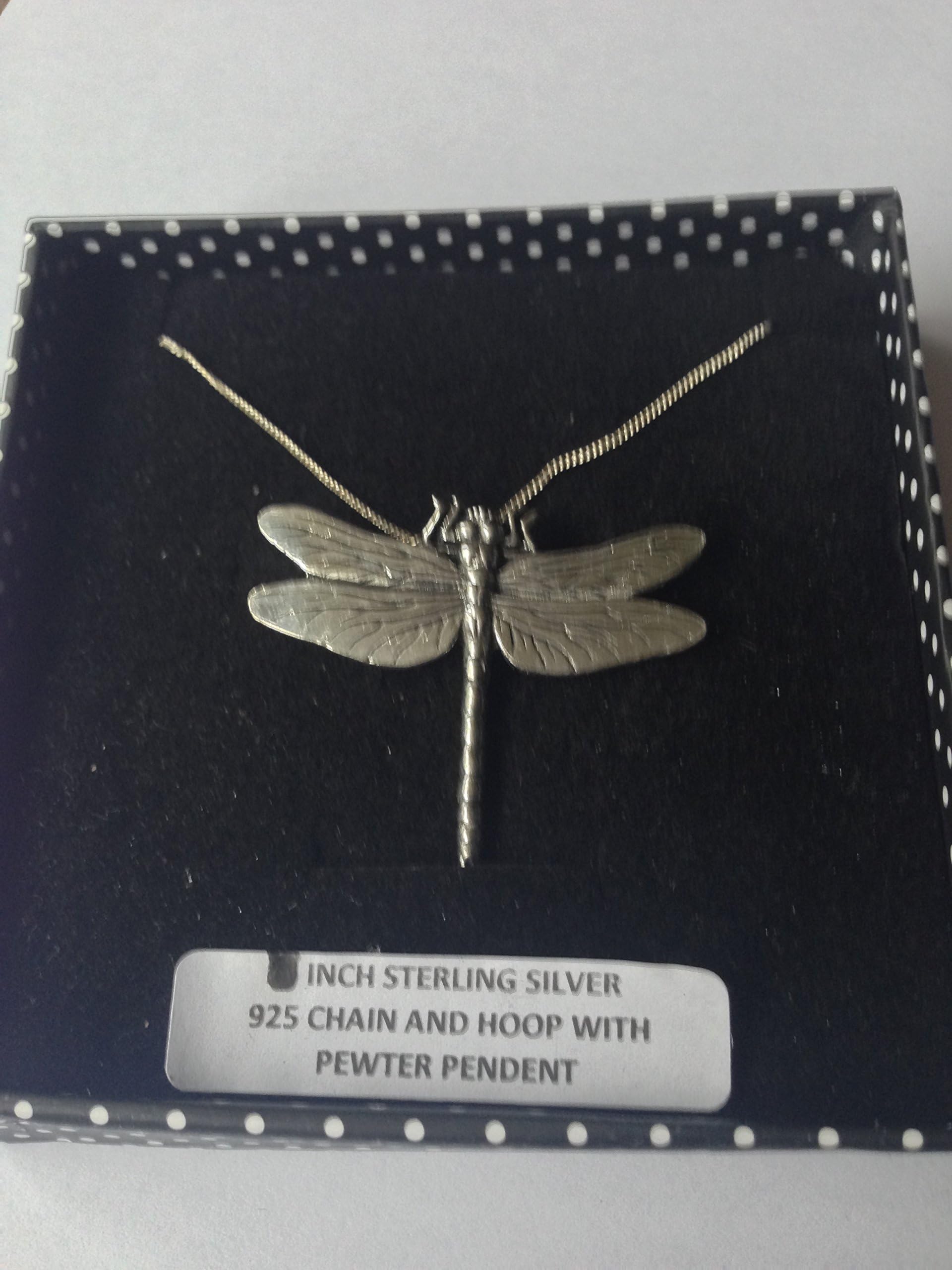 C3 Dragonfly PENDENT REAL 925 sterling silver Necklace Handmade 18 inch chain with prideindetails gift box