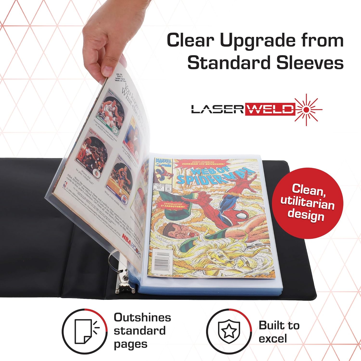 BCW LaserWeld Comic Book Sleeves | 100 Pack | 1-Pocket Pages for 3 Ring Binder | Top Loading, Crystal Clear, Acid-Free, Archival Storage