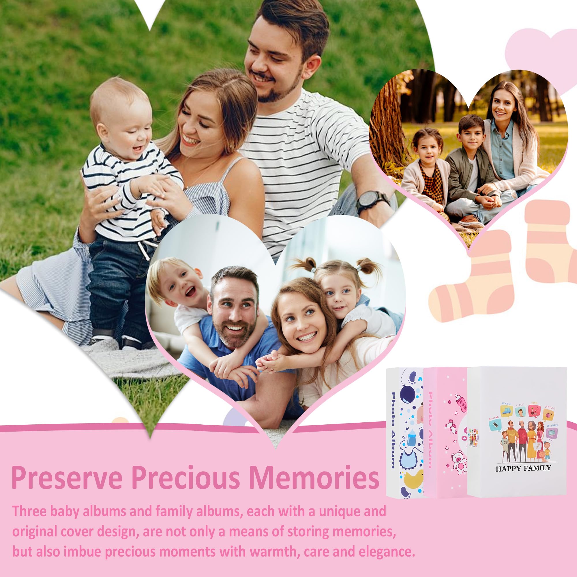 Plliocse Photo Album 6x4 Holds 300 Pockets, Baby First Picture Album, With Family Photo Album Set, A-0960sz1 - Image 4